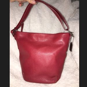 Red leather COACH purse